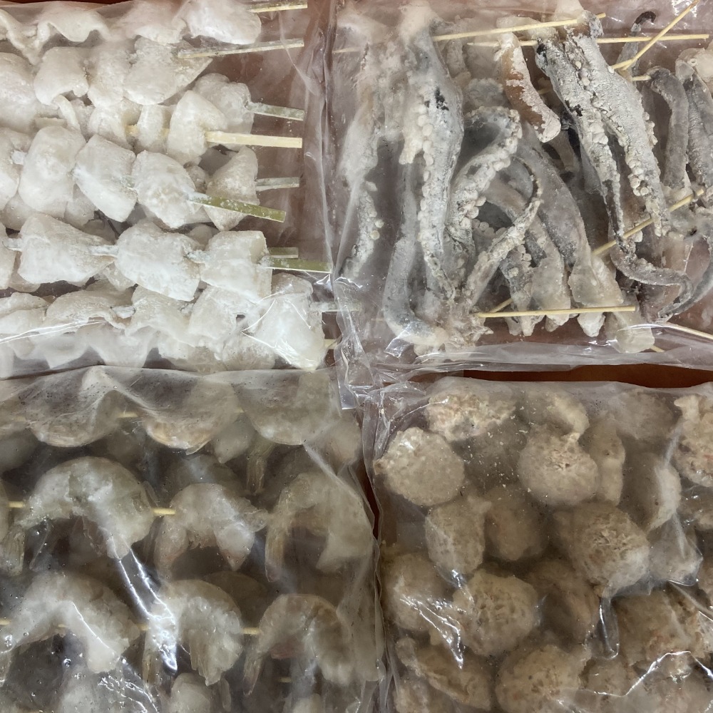 お祭りに最適！／イカ串・イカゲソ串・いかめんち・エビ串セット