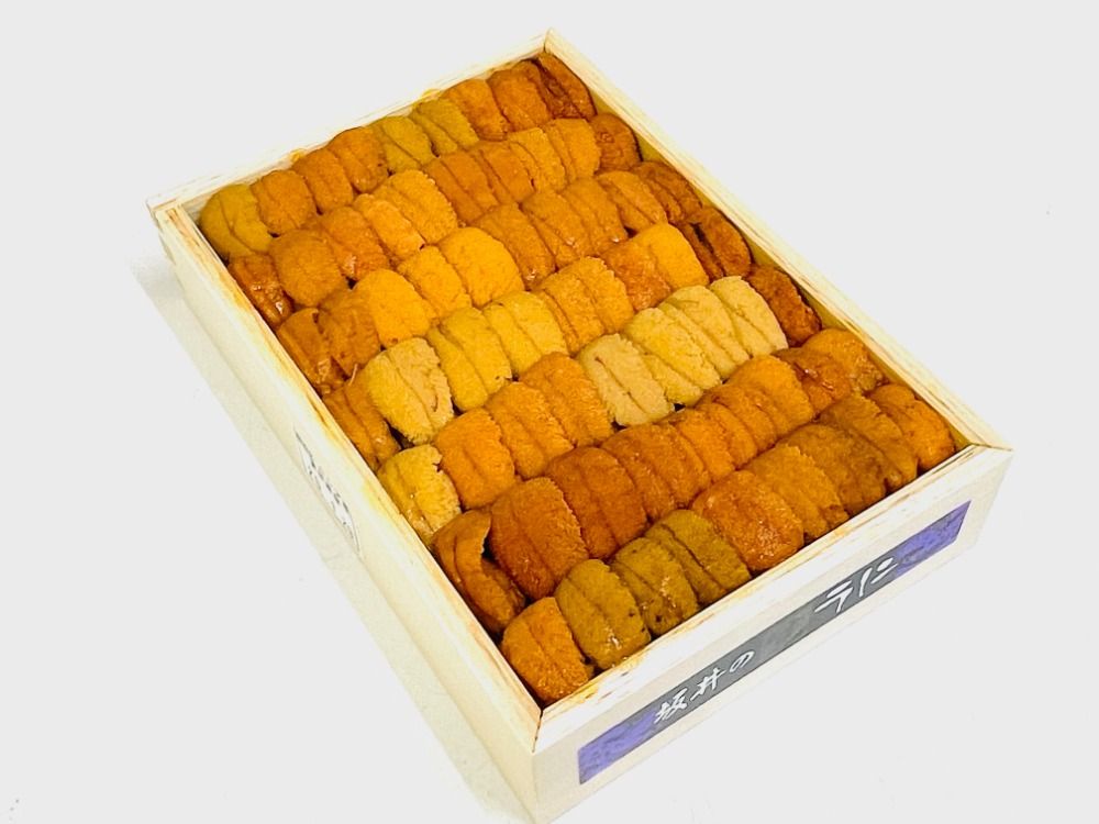 【新商品】【新商品】【特鮮】生うに250ｇ木箱　ロシア産　赤　並び
