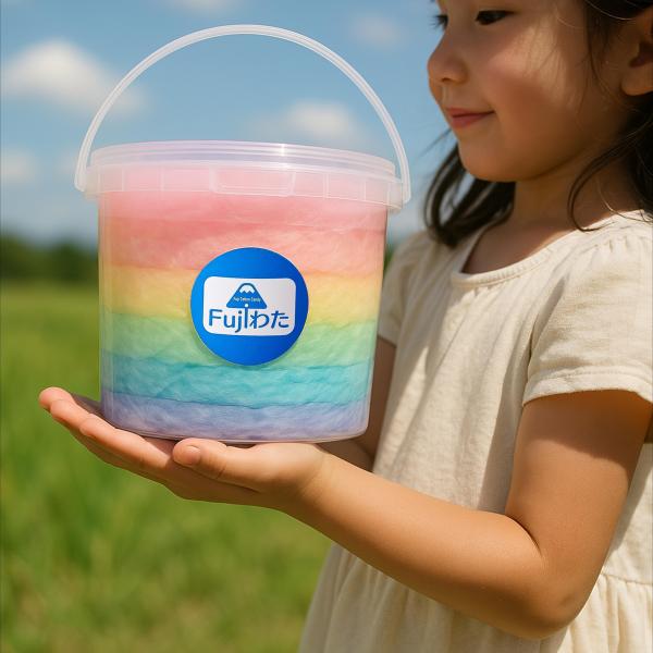 ６色わたあめ　大　【取っ手付】(綿菓子)　101gx12個入