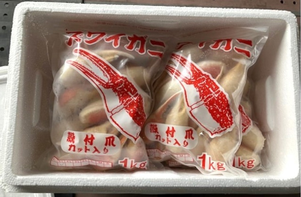 【生食用】カナダ産本ズワイガニ(蟹)殻付爪(カット入)1kgx6px2合