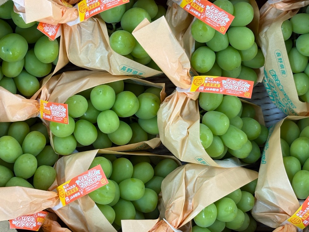 【今が旬】シャインマスカット　皮ごと