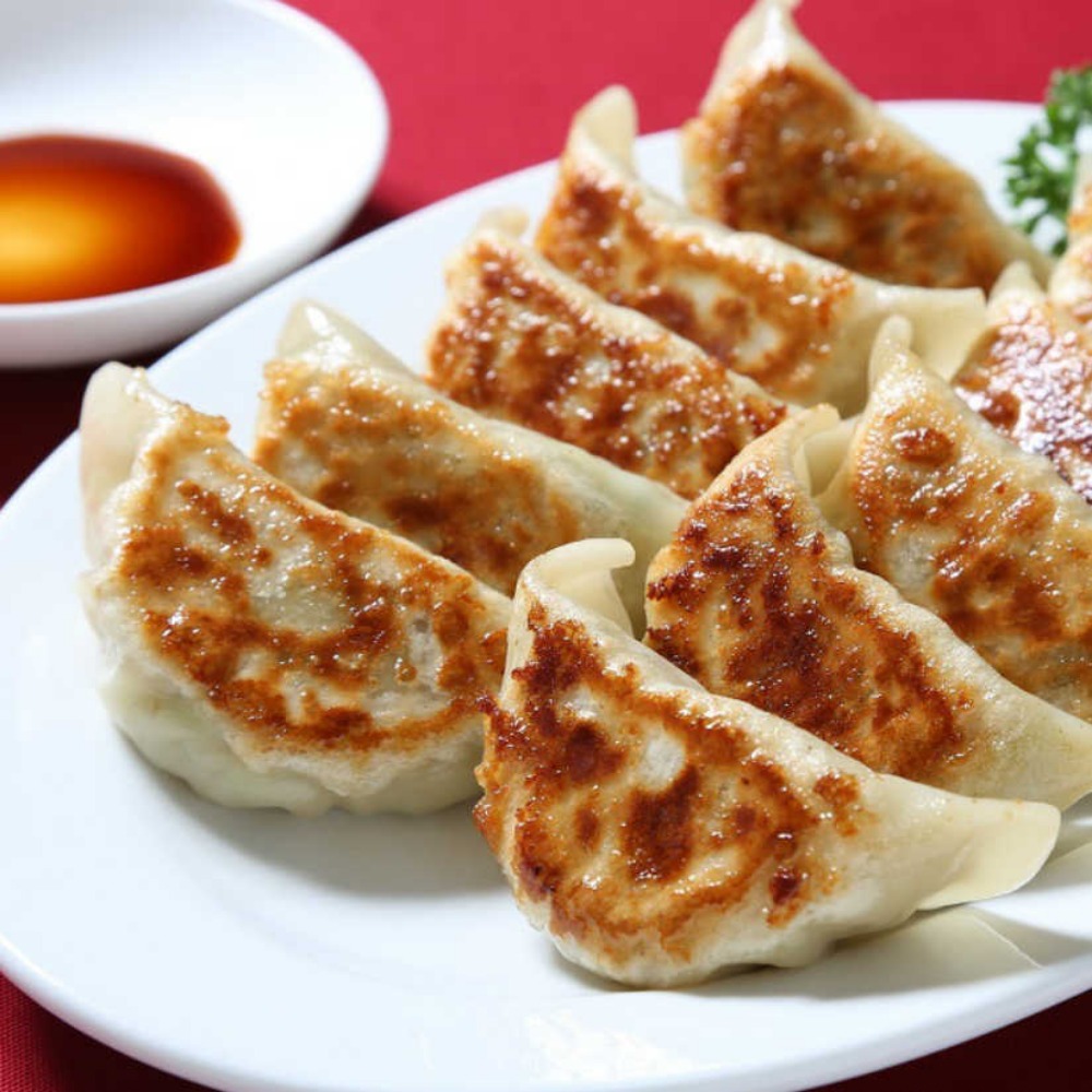 【高座豚・国産野菜】冷凍　幸せ餃子　100個（32g/8cm）