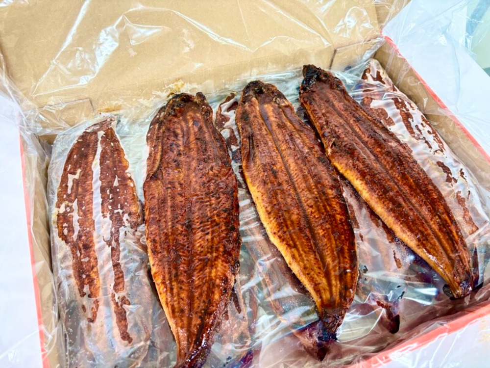 うなぎ蒲焼（炭火焼）　有頭腹開/中国産　17~18尾/5kg