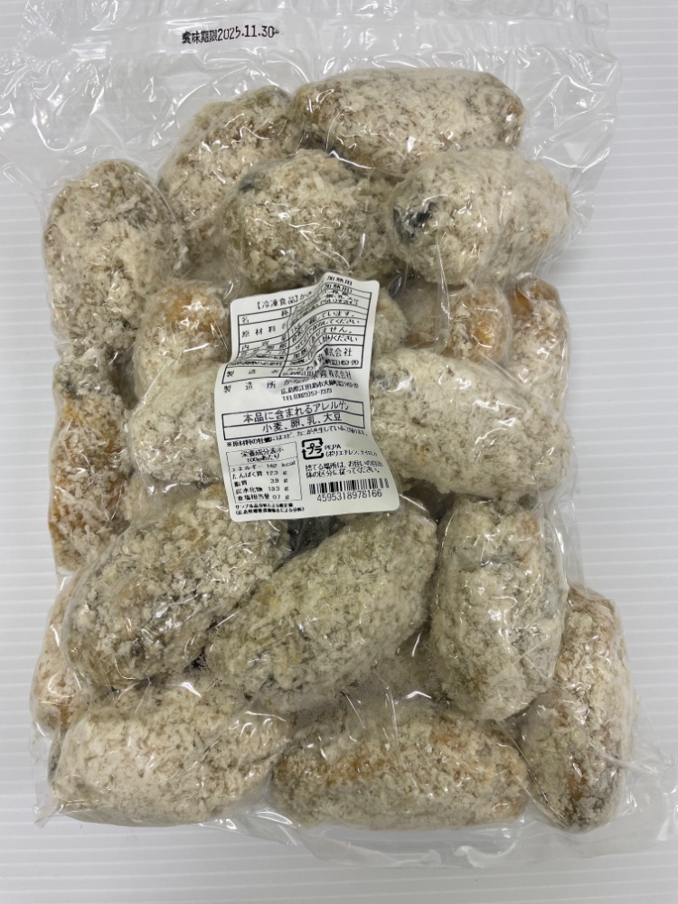 【広島県産】冷凍かきフライＬ1kg　33g〜39g/粒　衣率3割以下
