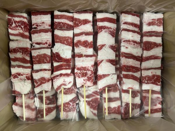 【イベント・お祭りに】ジャンボ牛バラ・牛カルビ串　100gx100