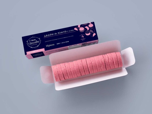 カット済みケーキ　ふわとけロール　ストロベリー