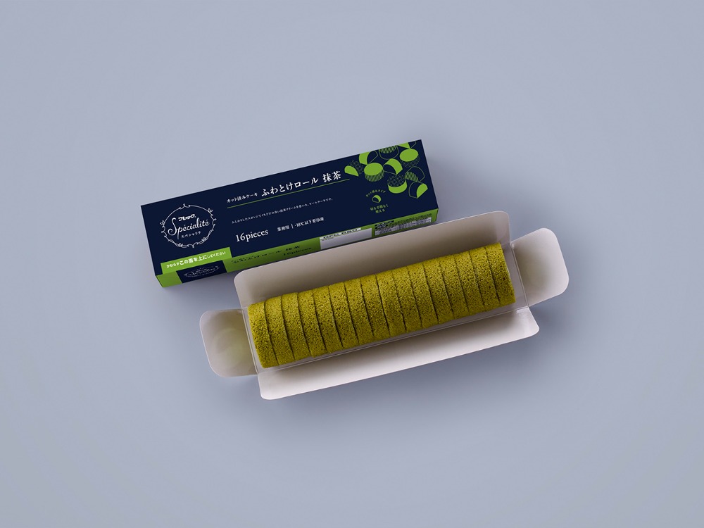 カット済みケーキ　ふわとけロール　抹茶