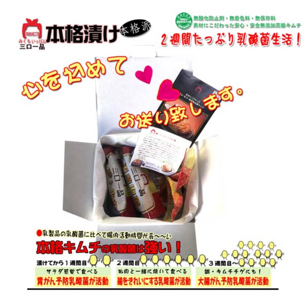 キキョウキムチ215g【三口一品SANKOU】本格漬けキムチ！