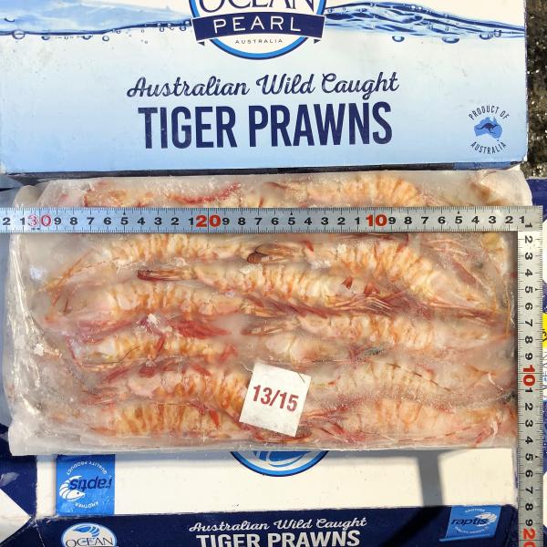 【OceanPearl】有頭オーストタイガー海老13-15/1.5kg(約48尾)x６