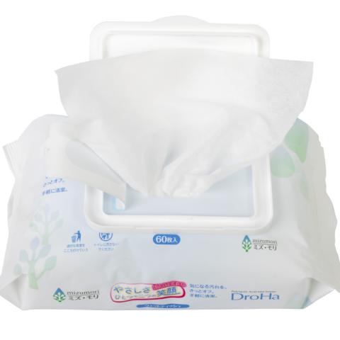 【送料無料】バイオマス100% ノンアルコール除菌ウェットティッシュ(60枚)