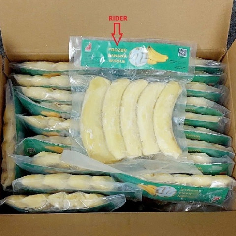 【送料無料】冷凍　ベトナム産　剥きバナナ　糖度20％以上　約500g（5本入）