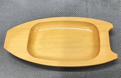 【送料無料】桧 舟型皿 (小) 140×70mm ウレタン塗  (タレ入・薬味・珍味) 