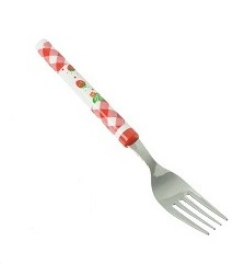 【送料無料】円柱デイナーフォークL　イチゴ柄