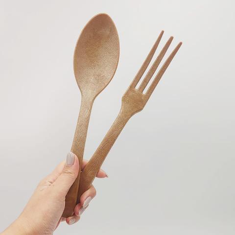 【送料無料】【規格外品】樹脂　軽いサラダサーバー（フォーク＆スプーンセット）　個別包装（PP袋入り）