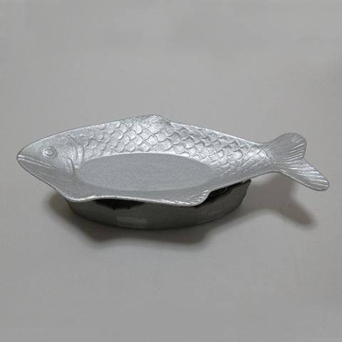 【送料無料】魚型陶板とコンロのセット（コンロは【訳あり品】）