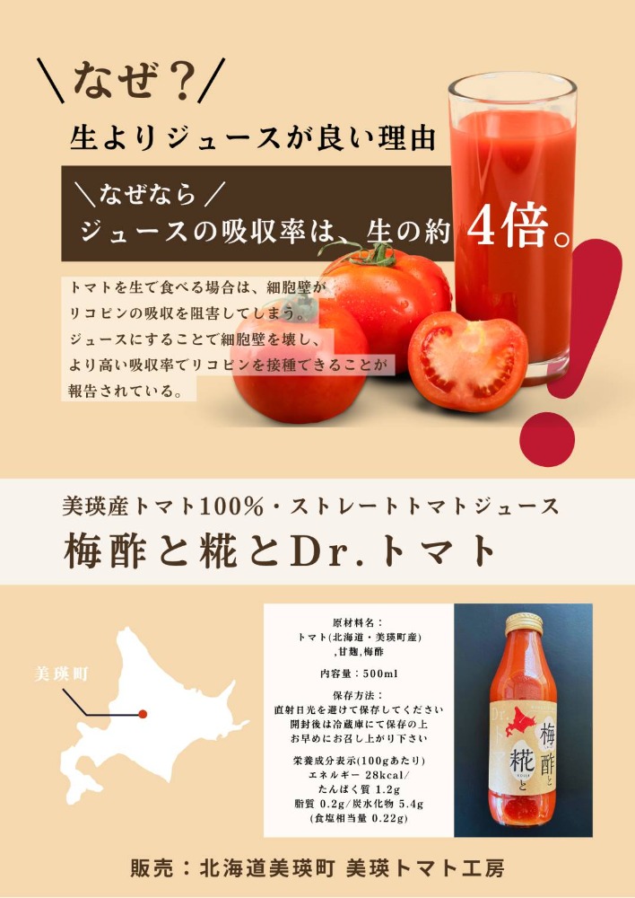 熟成トマトジュース　　梅酢と糀と　Dr.トマト