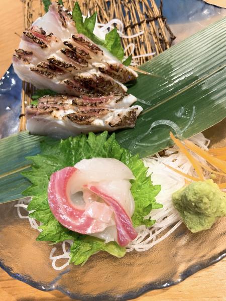 沼津産【冷凍】鯛さしみマダイロイン(皮あり柵)約300g
