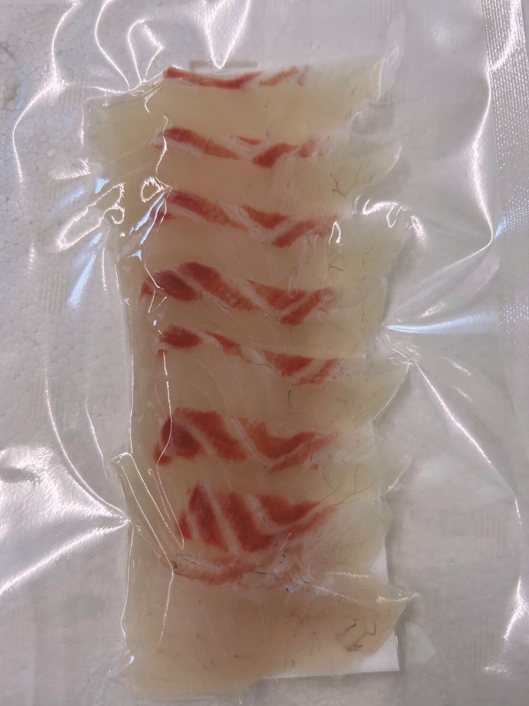 沼津産鯛スライス(マダイ寿司ネタ)冷凍約10gx10切x5p(50切入)