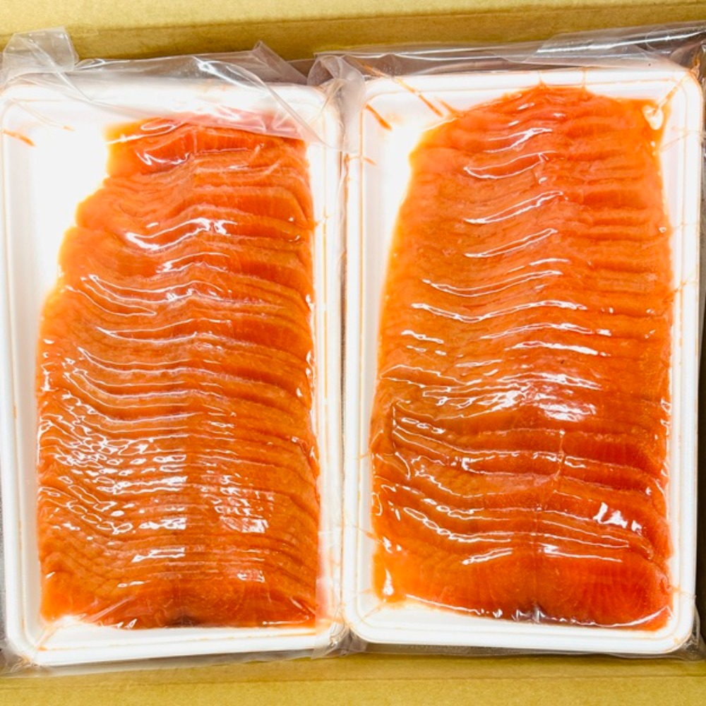 国内加工！銀鮭スモークサーモンスライス振り塩製法SF1547