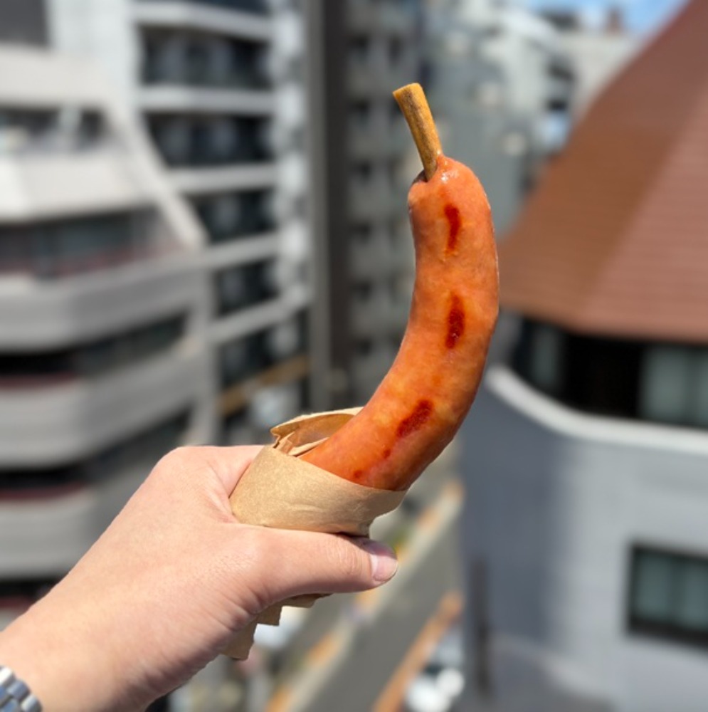 国産黒豚入りジャンボ骨付きフランク100g　TS1658